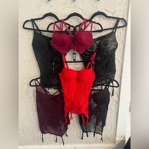 6PCS Size Large Lingerie Tops Bustier/Bra/Merrywidow/Corset/Chemise La Senza